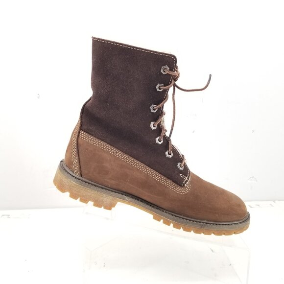Timberland Jayne Boots Women's Waterproof Brown Teddy Fleece Fold Down Sz 9 - Picture 6 of 9